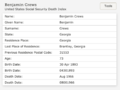 Benjamin Crews - United States Social Security Death Index