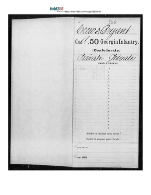 Confederate Army, 50th Regiment, Georgia Infantry, Bryant Crews, unit file.pdf