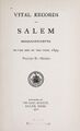 Vital records of Salem, Massachusetts, to the end of the year 1849, Volume 2, Births, Title Page.jpg