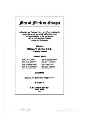 Men of Mark in Georgia - Volume 5 - Title Page.jpg