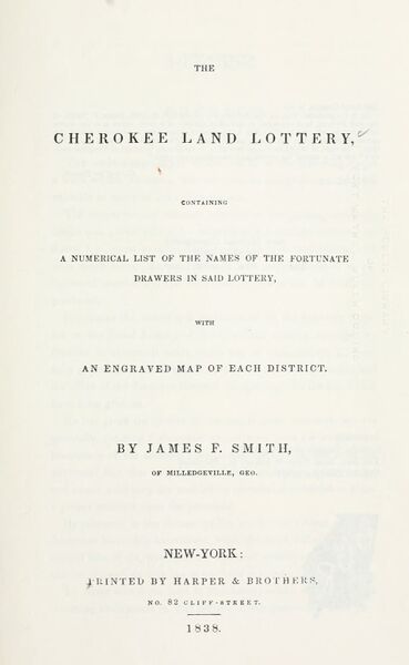 File:Cherokeelandlott00smit title page.jpg