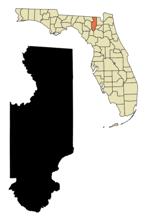 Columbia County Florida Incorporated and Unincorporated areas Lake City Highlighted.svg