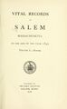 Vital records of Salem, Massachusetts, to the end of the year 1849, Volume 1, Births, Title page