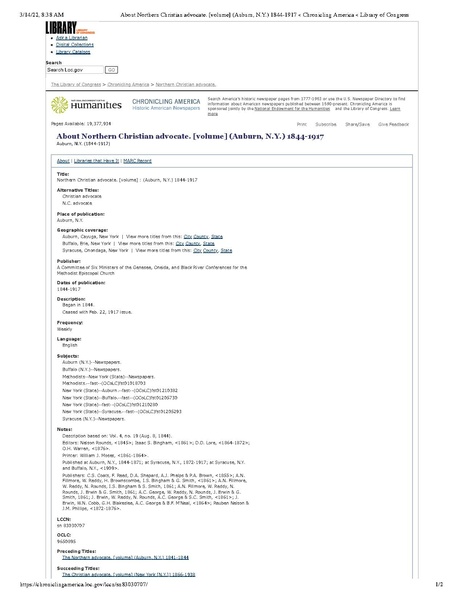 File:Library of Congress - Chronicling America - Northern Christian advocate - (Auburn, N.Y.) 1844-1917 - Catalog Result.pdf